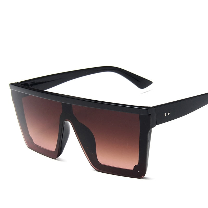 Oversized square sunglasses y2k Women big frame luxury brand fashion flat-top color lenses one men gradient Gafas visor UV400