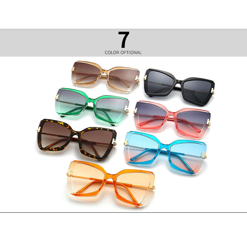 SHAUNA Oversize Butterfly Sunglasses Brand Designer Fashion Gradient Shades UV400