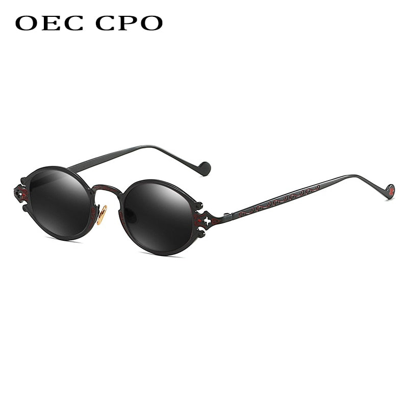 new cateye street shoot man sunglasses women retro steampunk glasses gothic oval Metal frame carved sunglasses Gafas sol mujer