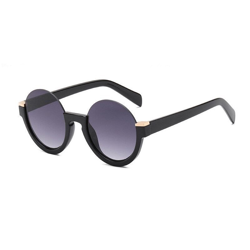 SHAUNA Retro Half Frame Round Gradient Sunglasses Fashion Glasses Frames