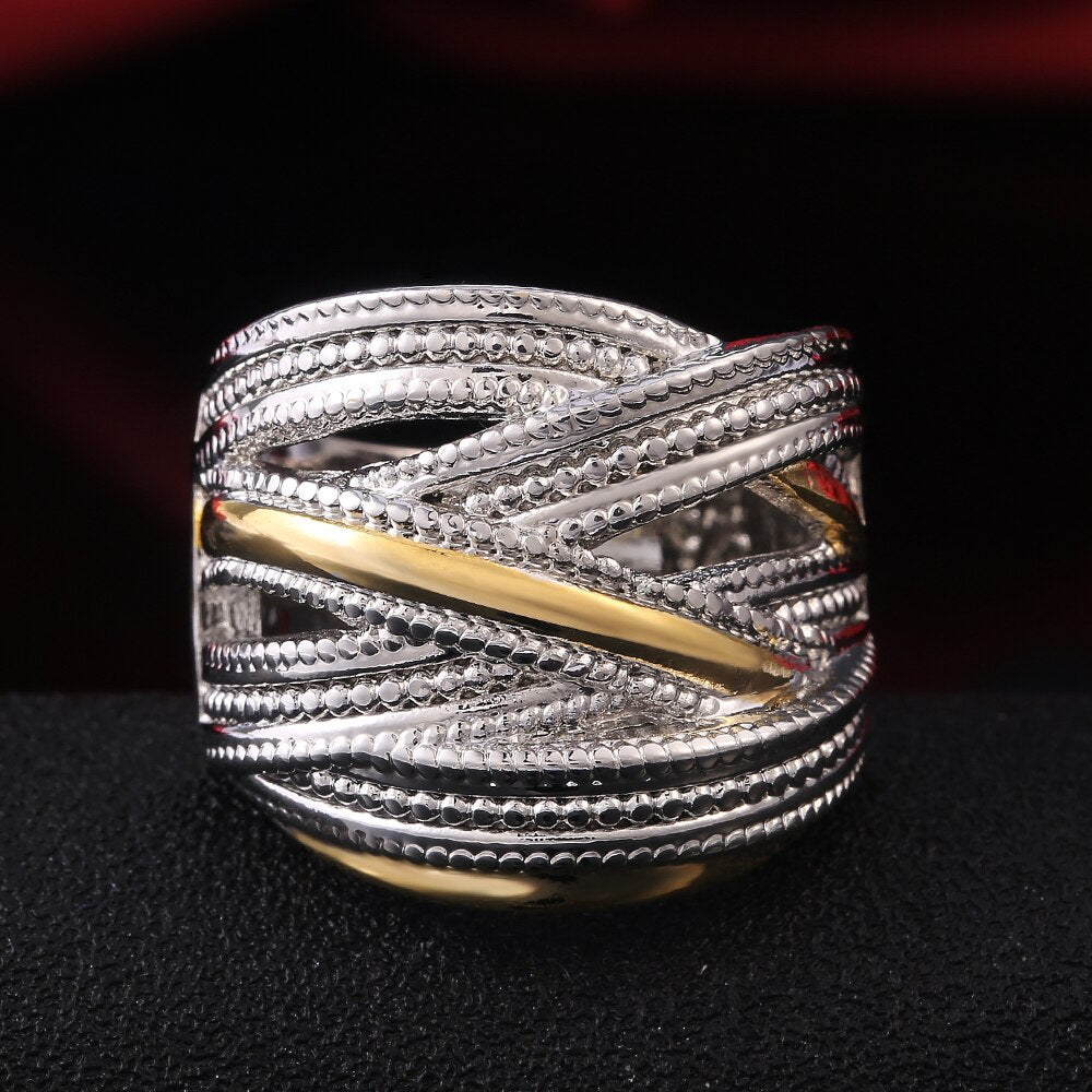 New Design Hyperbole Cross Women Finger Ring Special-interest Female Wedding Ring Metal Ring Punk Party Rings Jewelry