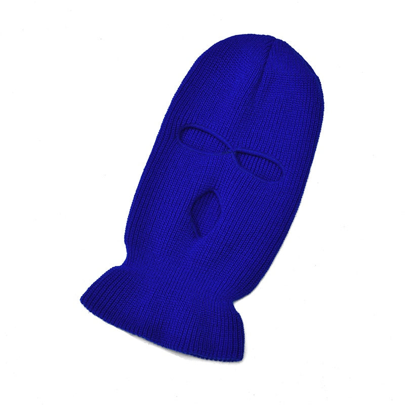 New Full Face Cover Ski Mask Hat 3 Holes Balaclava Army Tactical CS Windproof Knit Beanies Bonnet Winter Warm Unisex Caps