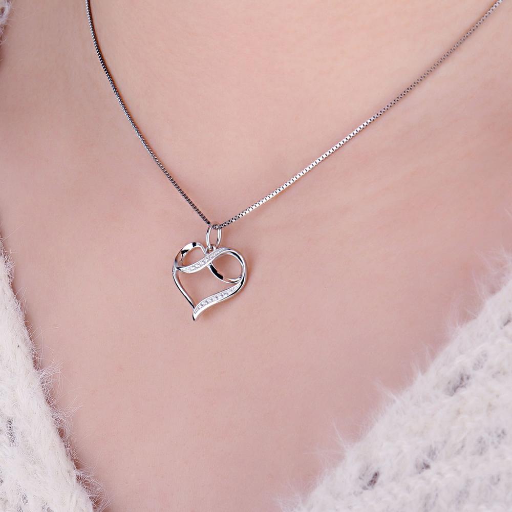 Jewelry Palace Infinity Love Knot Heart 925 Sterling Silver Pendant Necklace for Womam Gift