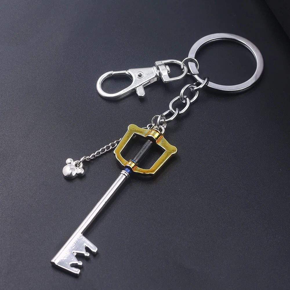 Game Kingdom Hearts Sora Key  Keyblade Weapon Model Removable Metal Keyring Men Car Women Bag Accessories Jewelry