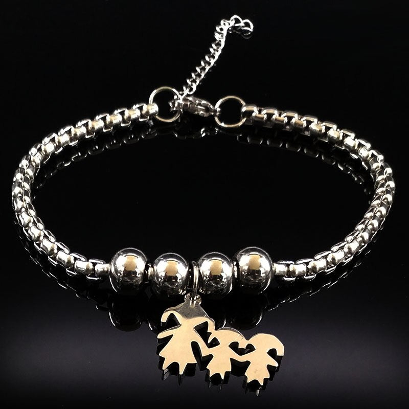 Mother Daughter Stainless Steel Bracelet for Women Stainless Steel Mother Bracelet Jewelry pulseira feminina