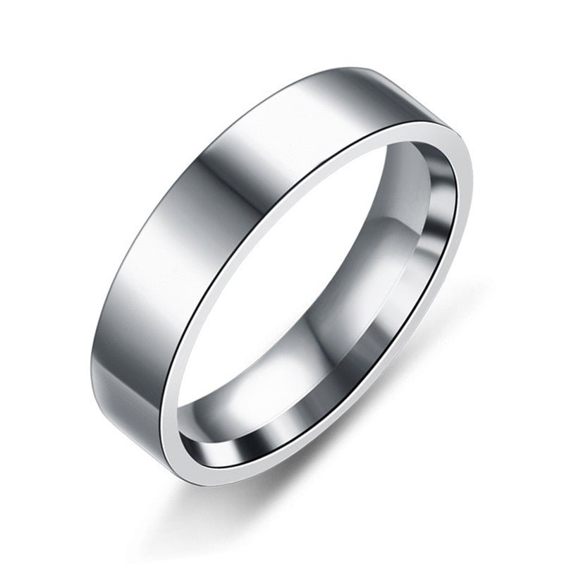 Trendy Stainless Steel Black Rings for Women Wedding Rings Men Jewelry Width 6mm