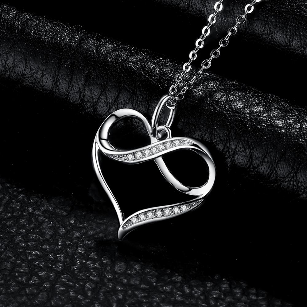 Jewelry Palace Infinity Love Knot Heart 925 Sterling Silver Pendant Necklace for Womam Gift