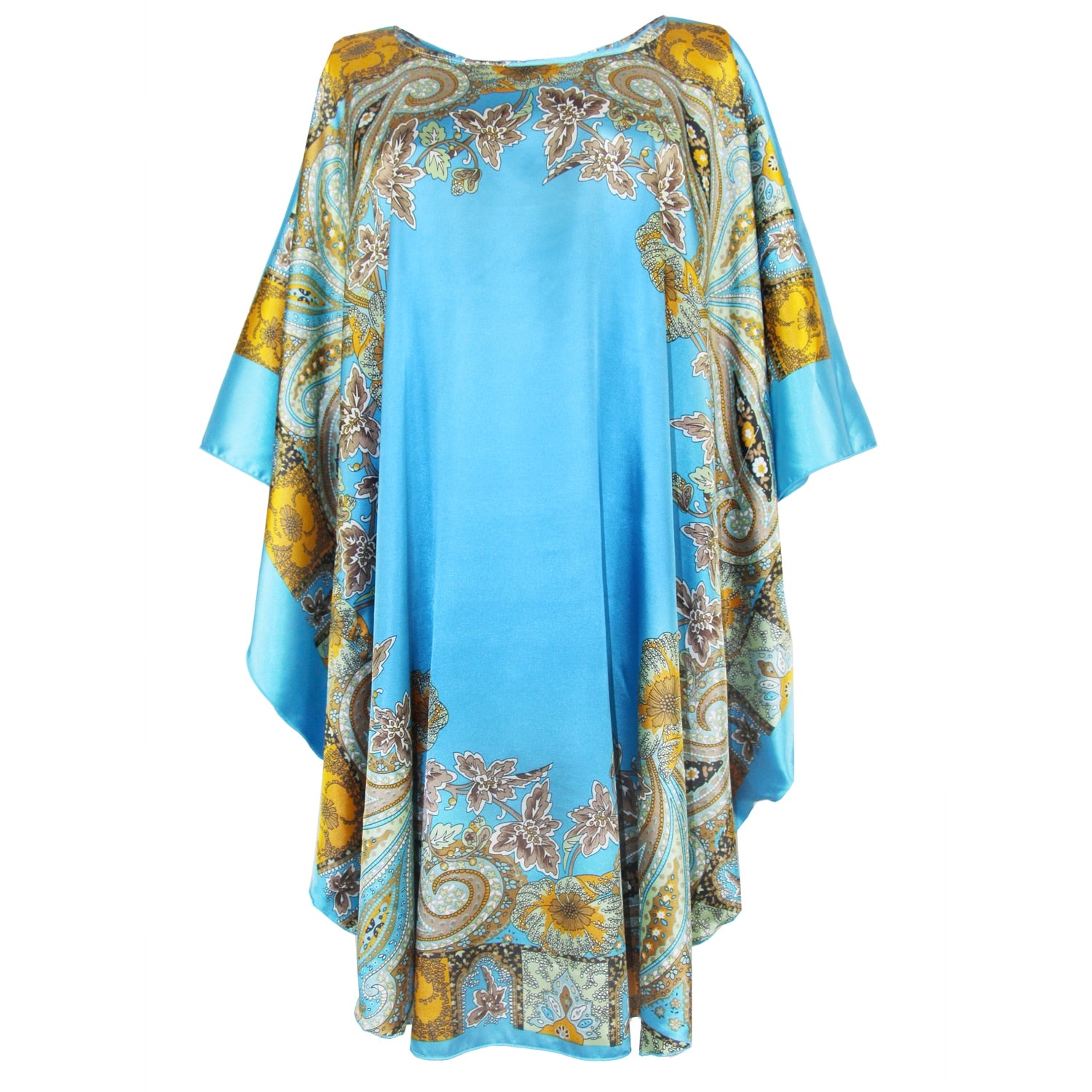 Sexy Female Silk Rayon Robe Bath Gown Nightgown Summer Casual Home Dress Printed Loose Sleepwear Plus Size Nightwear Bathrobe