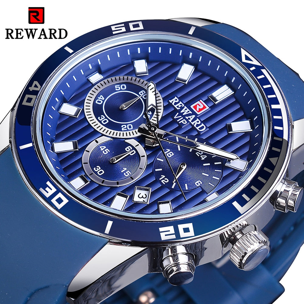 REWARD Fashion Green Dial Calendar Display Men Top Brand Luxury Design Military Quartz Sport Wrist Watch Male Clock Relogio