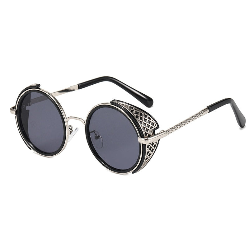 SHAUNA Retro Round Steampunk Sunglasses Women Vintage Punk Shades Men UV400
