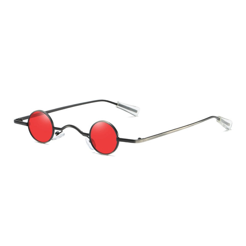 Vintage Rock Punk Man Sunglasses Classic Small Round Sunglasses Women Wide Bridge Metal Frame Black lens Eyewear Driving