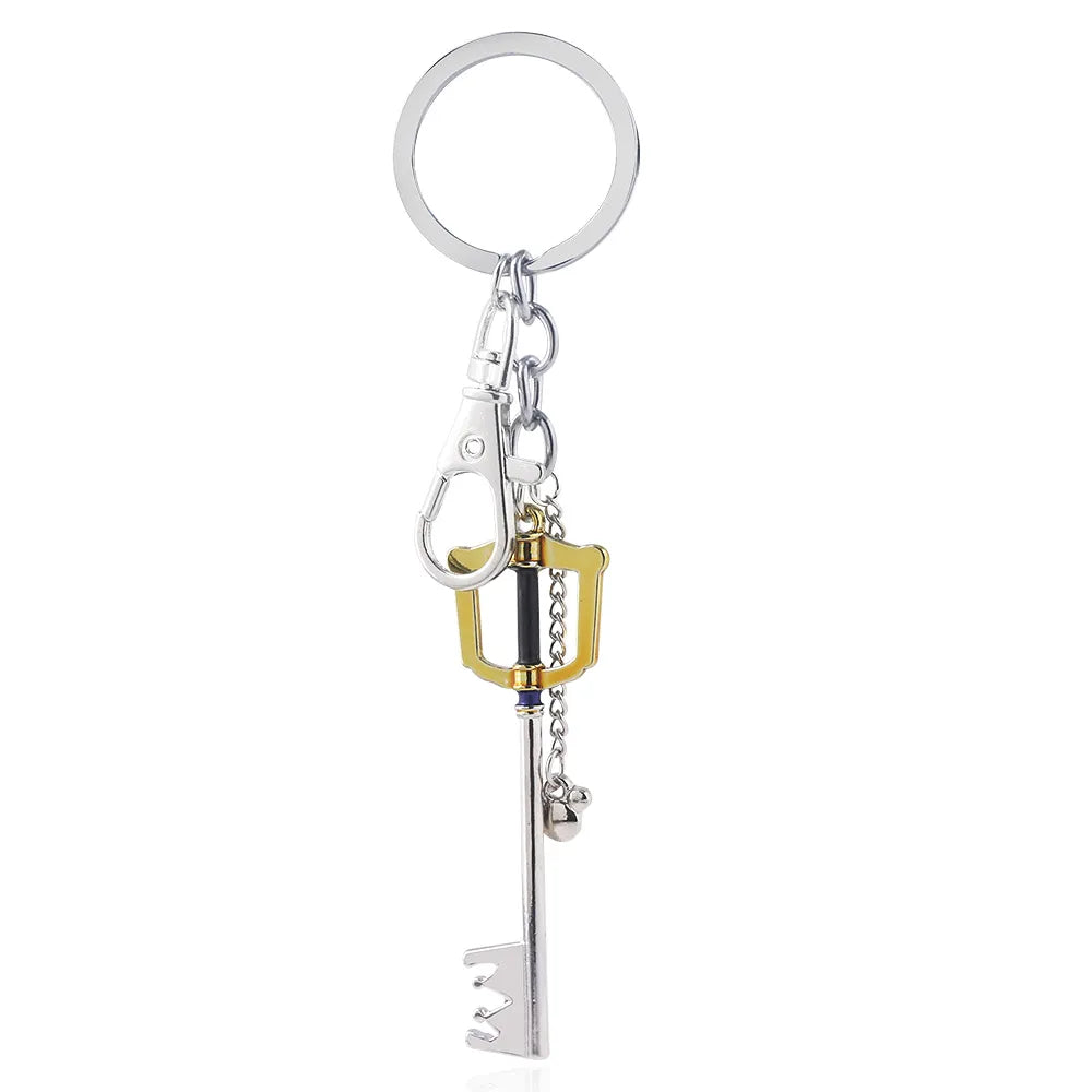 Game Kingdom Hearts Sora Key  Keyblade Weapon Model Removable Metal Keyring Men Car Women Bag Accessories Jewelry