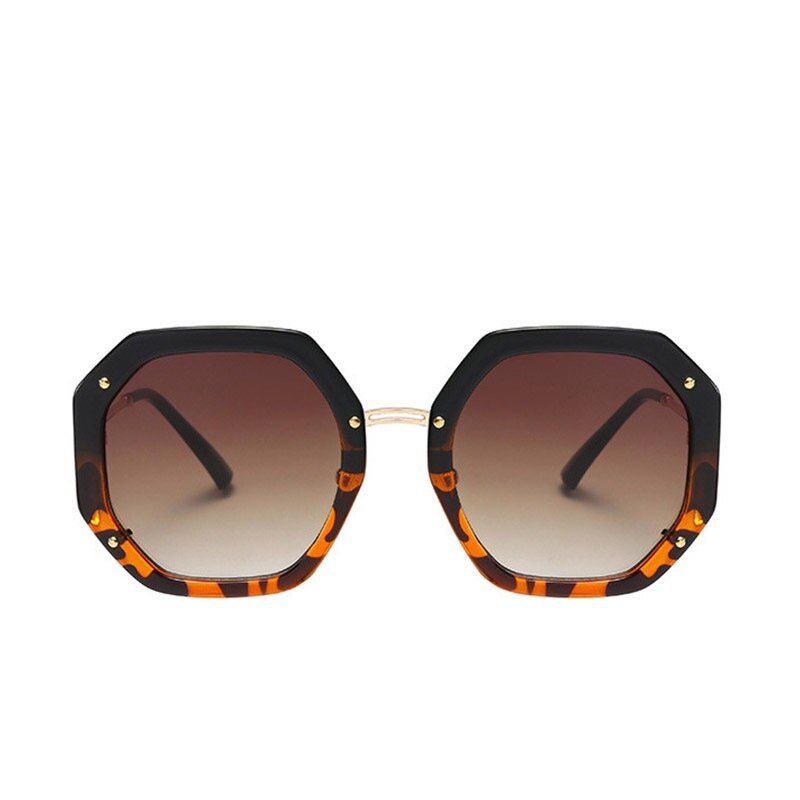 Luxury Retro Women Square Sunglasses Featured Famous Design Original Sunglasses For Female Polygonal Rivets Shades UV400