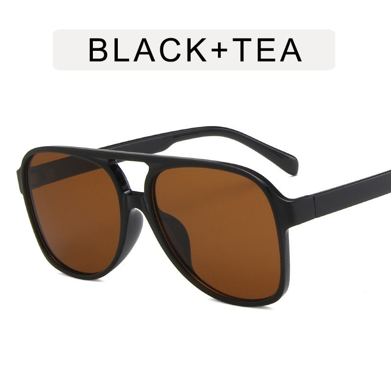 Vintage Oversized Sunglasses Women Retro Brand Big Frame Sun Glasses Female Black Yellow Ins Style Square Glasses Oculos