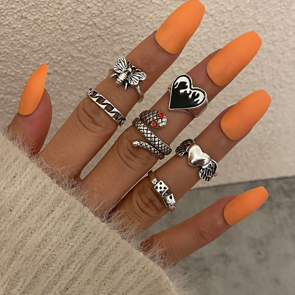 women ring set bague femme matching rings bohemian fashion jewelry schmuck finger accesorios mujer couple gift wholesale