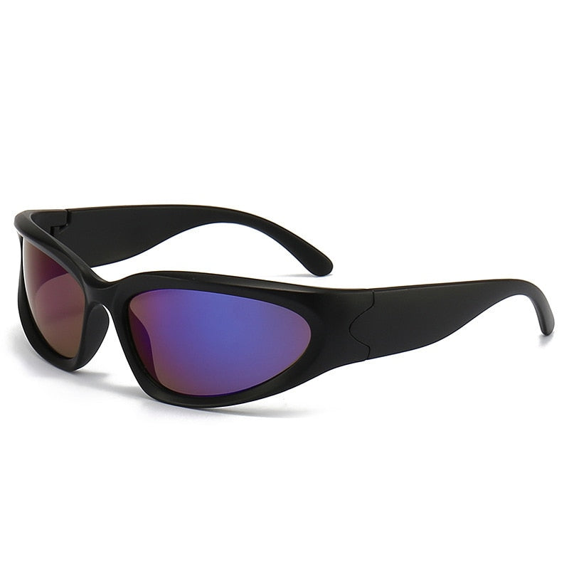 New Y2K Sports Punk Sunglasses Women Brand Designer Square Goggle Men Luxury Sun Glasses UV400 Colorful Mirror Fashion Eyewear