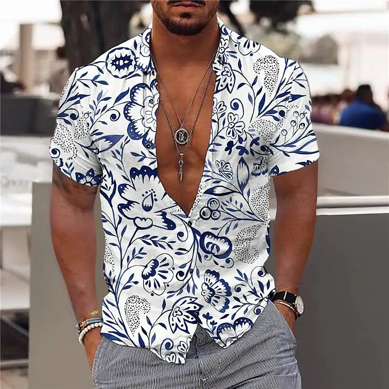 Coconut Tree Shirts For Men 3d Printed Men Hawaiian Shirt Beach 5xl Short Sleeve Fashion Tops Tee Shirt Man Blouse Camisa