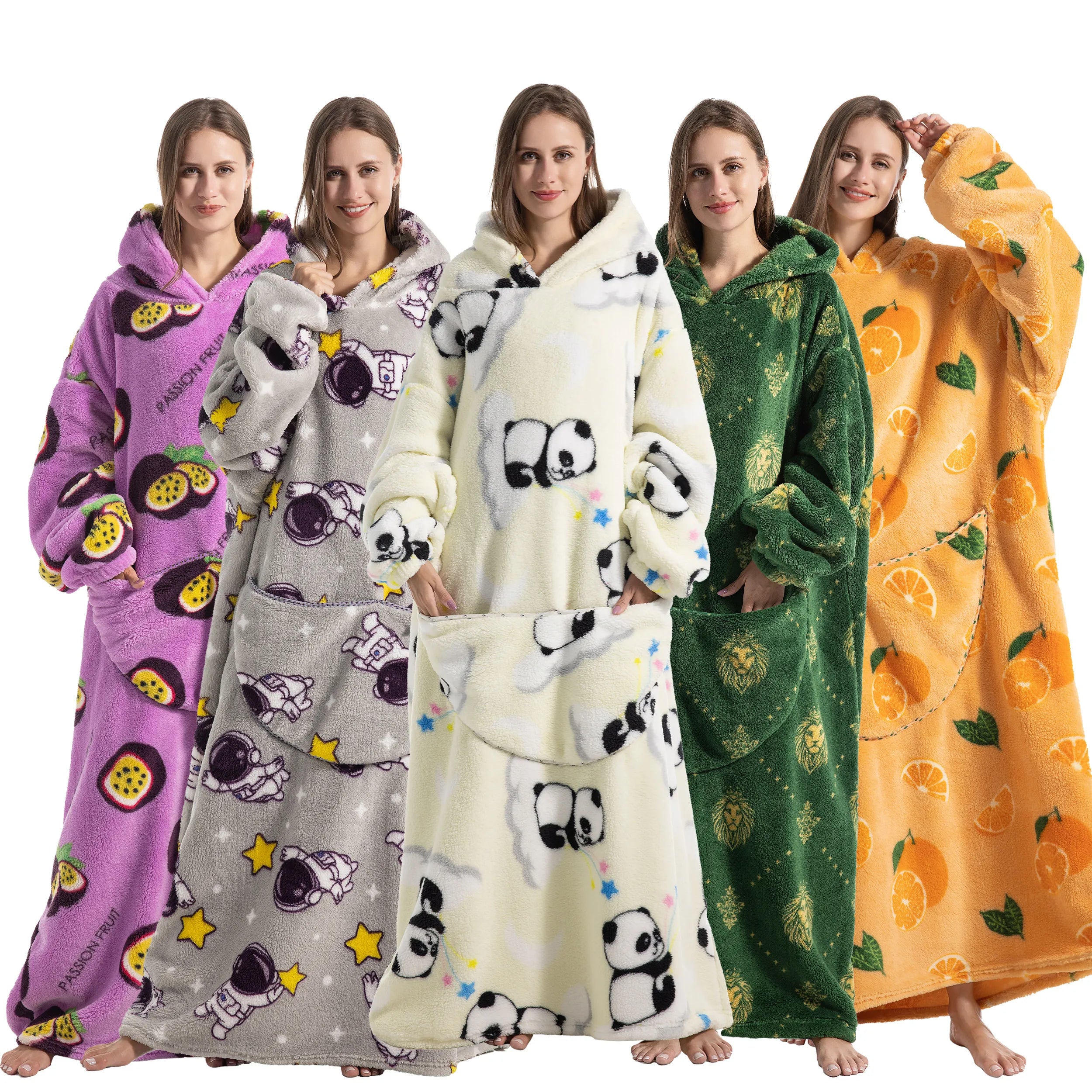 New Oversized TV Wearable Blanket Extra Long Warm Plush Fleece Winter Sherp Hoodie Men Women Soft Sweatshirt Gifts