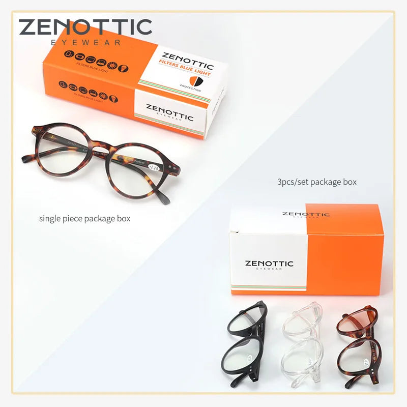 ZENOTTIC  Anti Blue Light Blocking Reading Glasses Women Men Anti-Glare Presbyopic Computer Eyeglasses Diopter