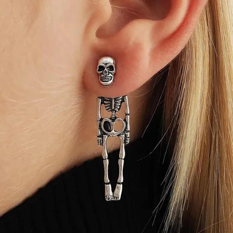 New Halloween Skull Skeleton for Women Fashion Punk Charm Ghost Spider Web Dangle Earrings Jewelry Gift