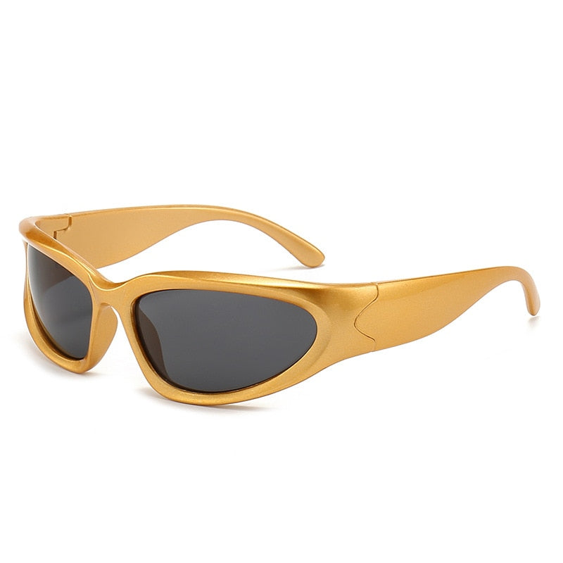 New Y2K Sports Punk Sunglasses Women Brand Designer Square Goggle Men Luxury Sun Glasses UV400 Colorful Mirror Fashion Eyewear