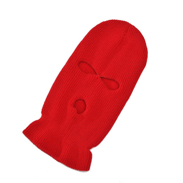 New Full Face Cover Ski Mask Hat 3 Holes Balaclava Army Tactical CS Windproof Knit Beanies Bonnet Winter Warm Unisex Caps