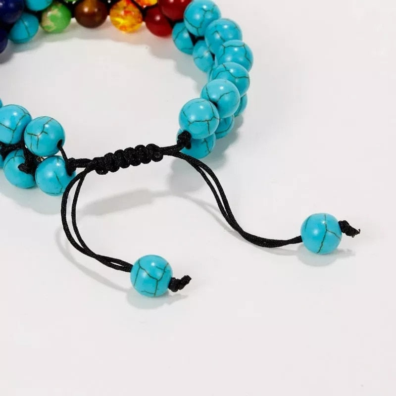 Chakra Bracelet Healing Crystals Yoga Stone Beads Bracelets Meditation Relax Anxiety Bangle for Womens Mens