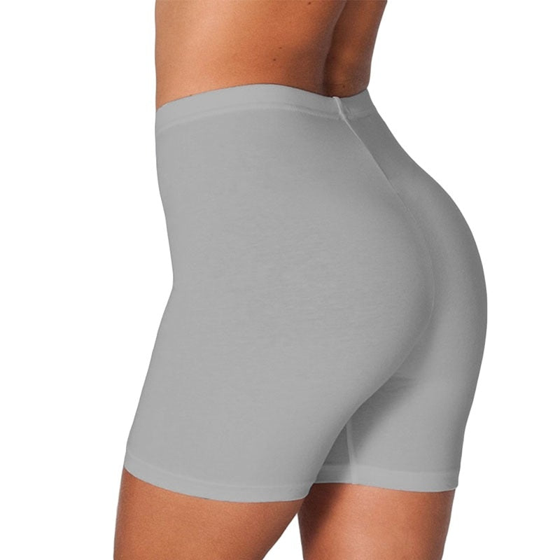 Women Elastic Shorts Casual High Waist Tight Fitness Slim Skinny Bottoms Summer Solid Sexy White Black Shorts