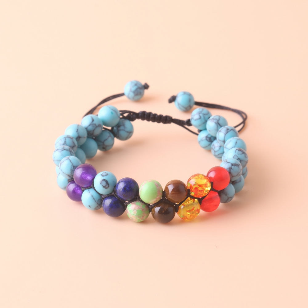 Chakra Bracelet Healing Crystals Yoga Stone Beads Bracelets Meditation Relax Anxiety Bangle for Womens Mens