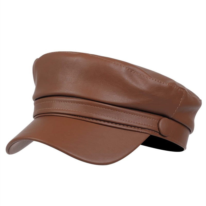 leather beret fashion ladies hat super fire wild hats high quality outdoor leisure caps hat