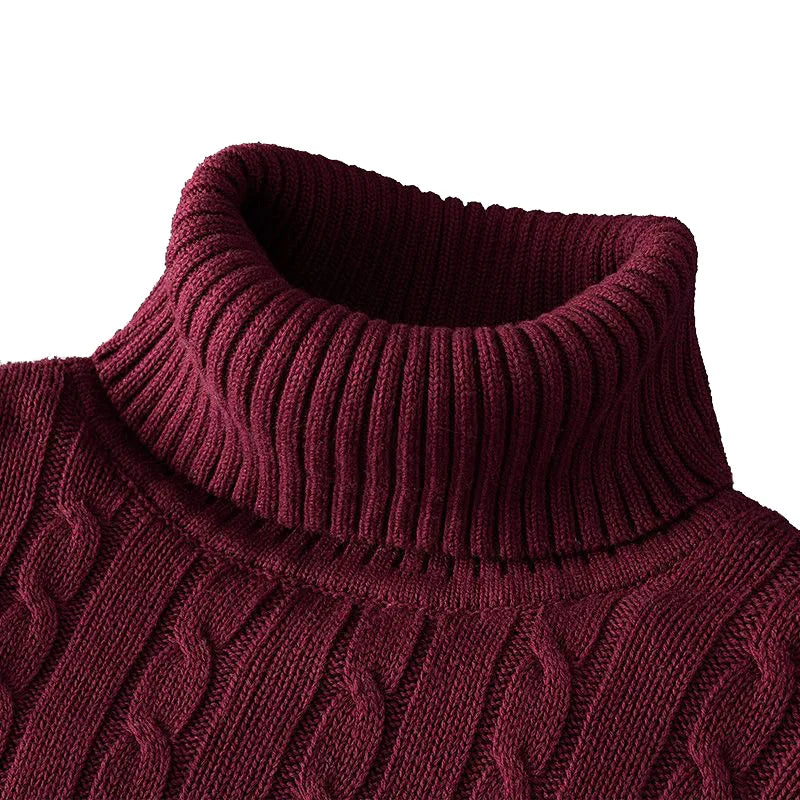 New Turtleneck Sweater Casual Men's Rollneck Knitted Sweater Keep Warm Men Jumper Woolen Sweater