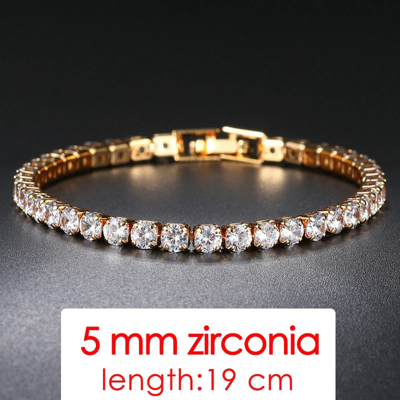 Tennis Bracelets For Women Fashion Small Cubic Zircon Crystal Rose Gold Color Wedding Party Friends Gift Jewelry