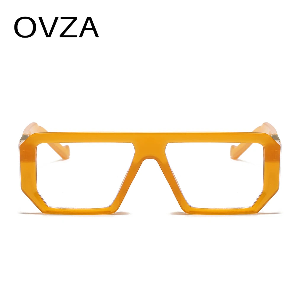 OVZA  New Fashion Anti Blue Ray Glasses Male Retro Eyeglass Frame Female Computer Goggle Punk Style