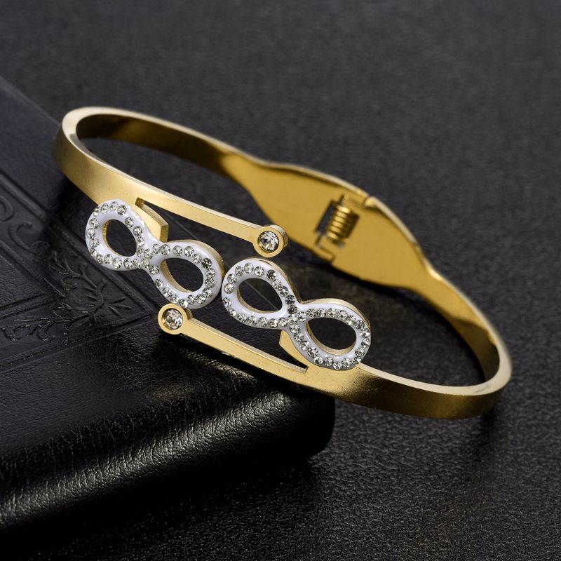 New Brand Stainless Steel Women Girls Cuff Bangles Trendy Wedding Party Charm Circle Bracelets  Jewelry Gift Pulsera