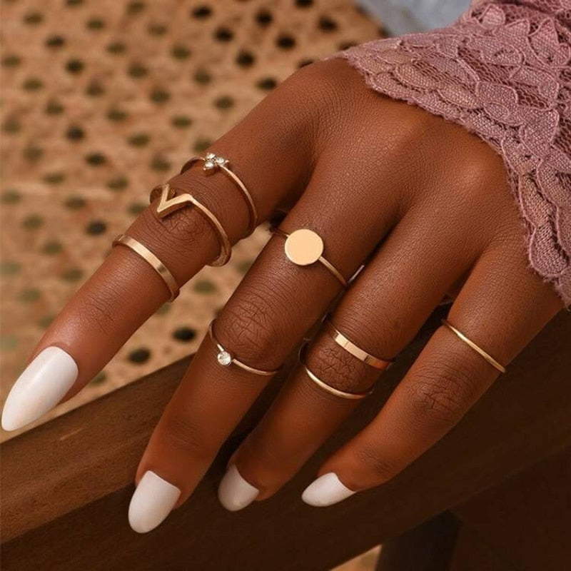 women ring set bague femme matching rings bohemian fashion jewelry schmuck finger accesorios mujer couple gift wholesale
