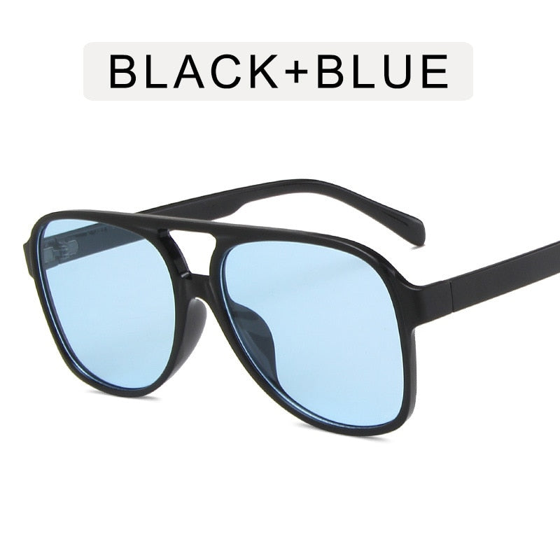 Vintage Oversized Sunglasses Women Retro Brand Big Frame Sun Glasses Female Black Yellow Ins Style Square Glasses Oculos