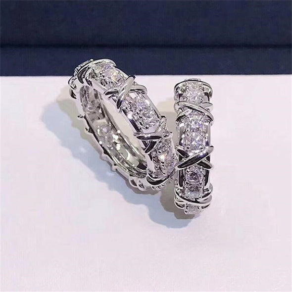 Fashion Cubic Zirconia Delicate Women Weight Loss Ring Couple Health Care Jewelry Cross Geometric Dancing Party Wedding Rings