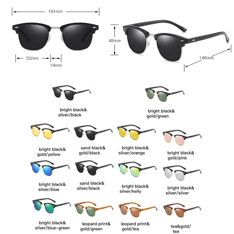 RBROVO Semi-Rimless Retro Sunglasses Men Luxury Brand Glasses for Women, Men Classic Glasses Men Lunette Soleil Femme UV400