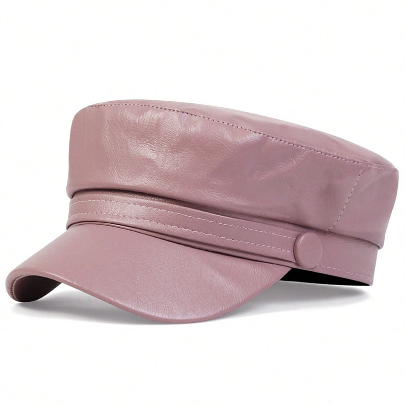 leather beret fashion ladies hat super fire wild hats high quality outdoor leisure caps hat