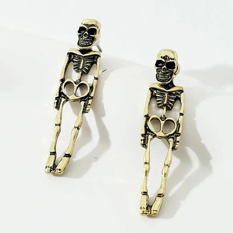 New Halloween Skull Skeleton for Women Fashion Punk Charm Ghost Spider Web Dangle Earrings Jewelry Gift