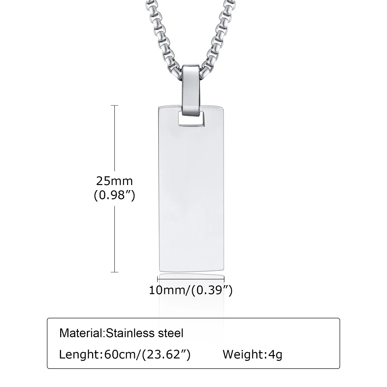 Men's Initial Vertical Bar Necklaces, Waterproof Stainless Steel Plain Geometric Pendant Collar, Personalize Custom Gifts Jewelry