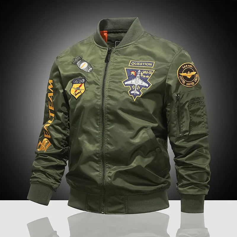 MA-1 American overalls pilot jacket Men's autumn and winter thickened Baseball uniform Trendy coat Men's military fan jacket Men