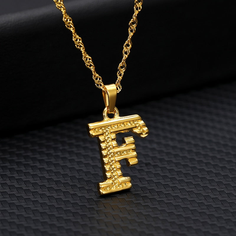 Capital Initial Letter Necklaces For Women Stainless Steel A-Z Alphabet Pendant Necklace Birthday Jewelry Gift Bijoux Femme