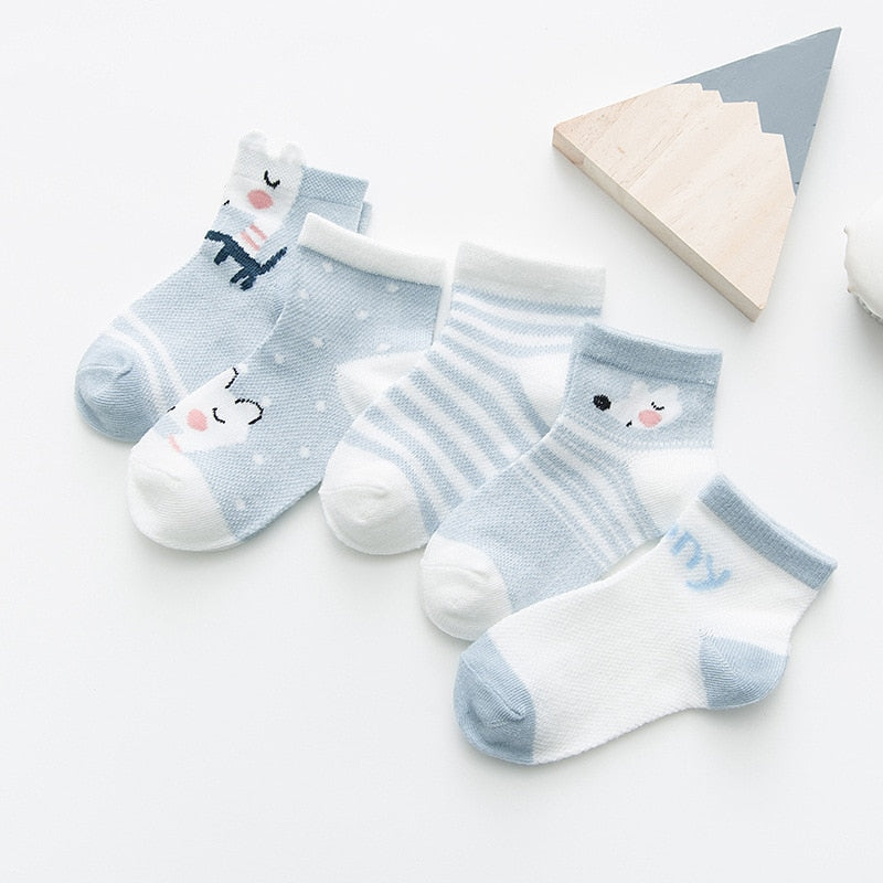 5Pairs, lot 0-2Y Infant Baby Socks Baby Socks for Girls Cotton Mesh Cute Newborn Boy Toddler Socks Baby Clothes Accessories