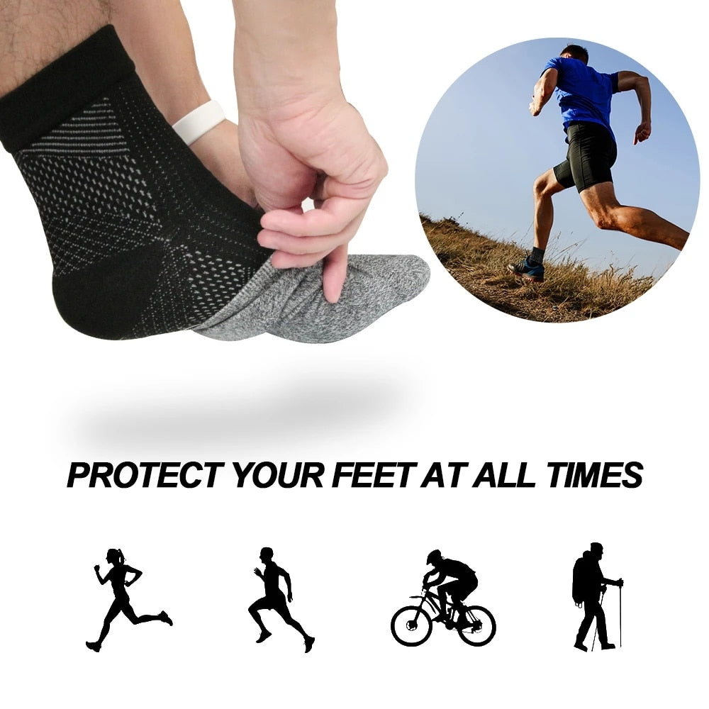 Foot angel anti fatigue compression foot sleeve Ankle Support Running Cycle Basketball Sports Socks Outdoor Men Ankle Brace Sock