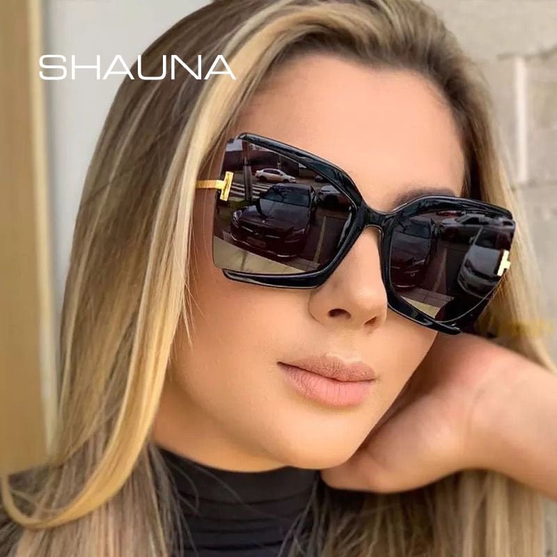 SHAUNA Oversize Butterfly Sunglasses Brand Designer Fashion Gradient Shades UV400