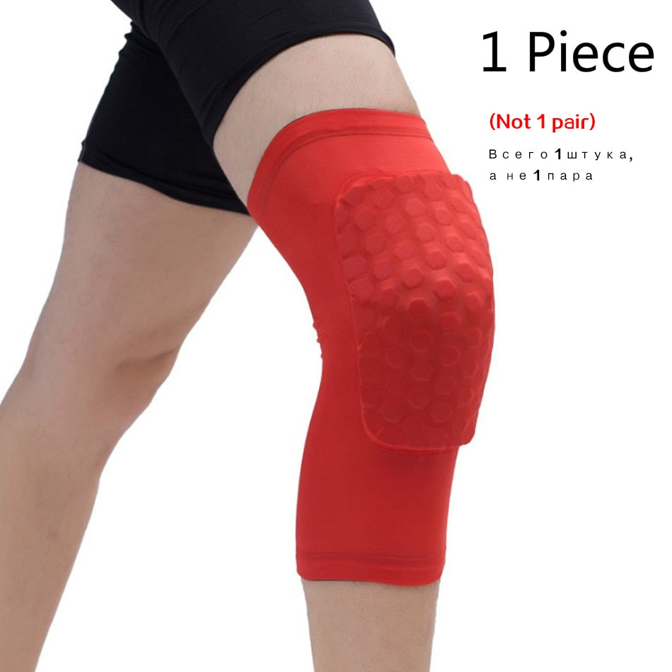 WorthWhile 1PC Basketball Knee Pads Protector Compression Sleeve Honeycomb Foam Brace Kneepad Fitness Gear Volleyball Support