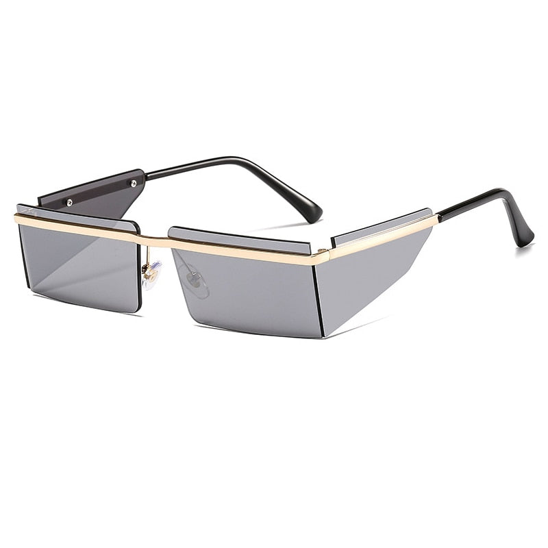 New Small Rimless Sunglasses Women Fashion Punk Square Sunglasses Men Eyewear Retro Rectangle Glasses For Female Shades UV400