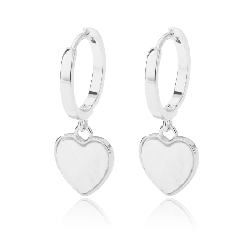 Heart Pendants Aesthetic Earrings For Women Vintage Hoop Earrings Sweet Style Cute Charms Fashion Jewelry Gift For Friend