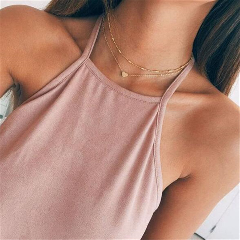 Tiny Heart Choker Necklace for Women Silver Color Smalll Love Necklace Pendant on neck Bohemian Chocker Necklace Jewelry
